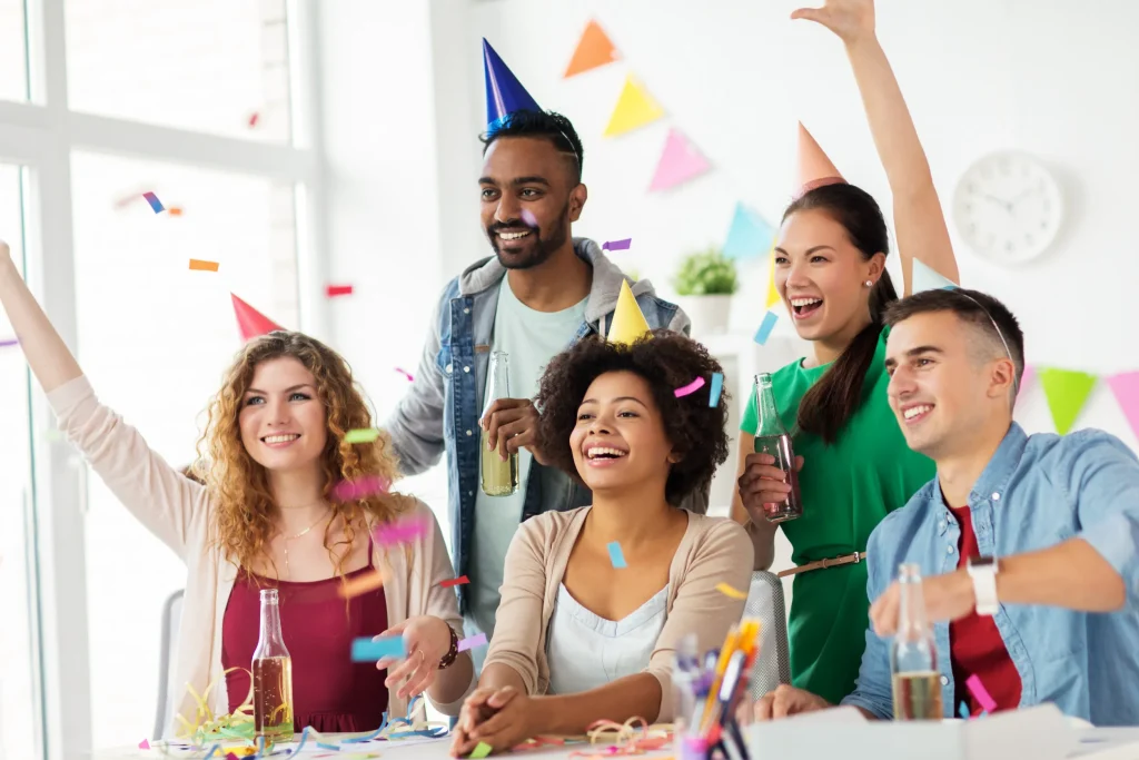 End of year party ideas for work success celebration