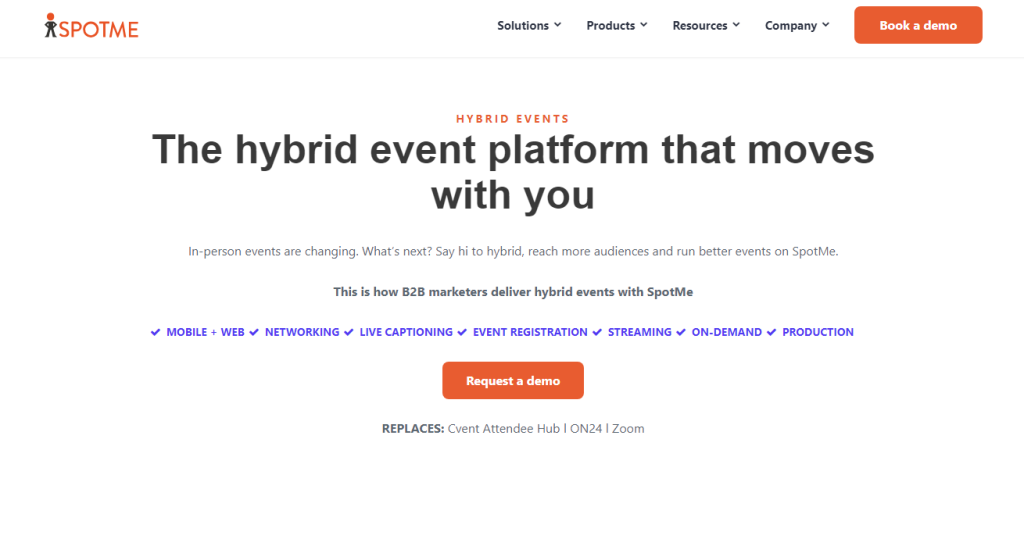 SpotMe hybrid events platform