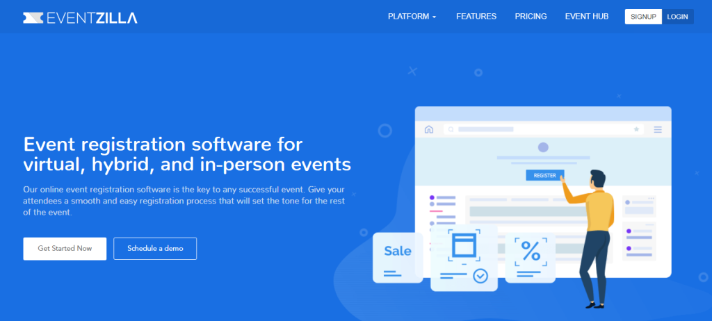 Event registration software for virtual, hybrid, and in-person events